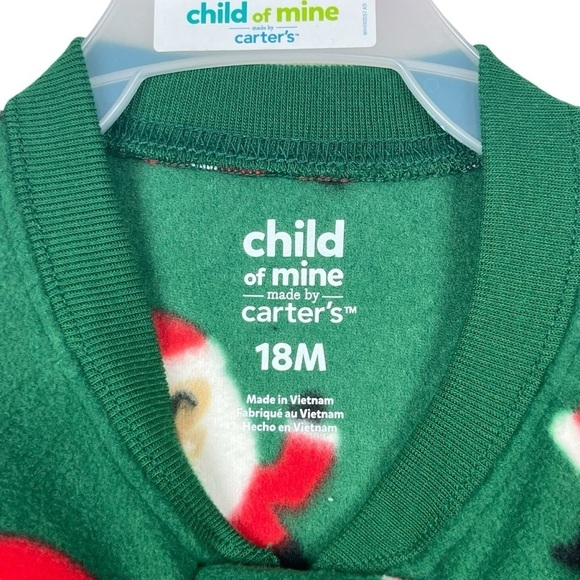 NWT Carter’s Child of Mine Christmas Santa One Piece Pajamas - Picture 4 of 9